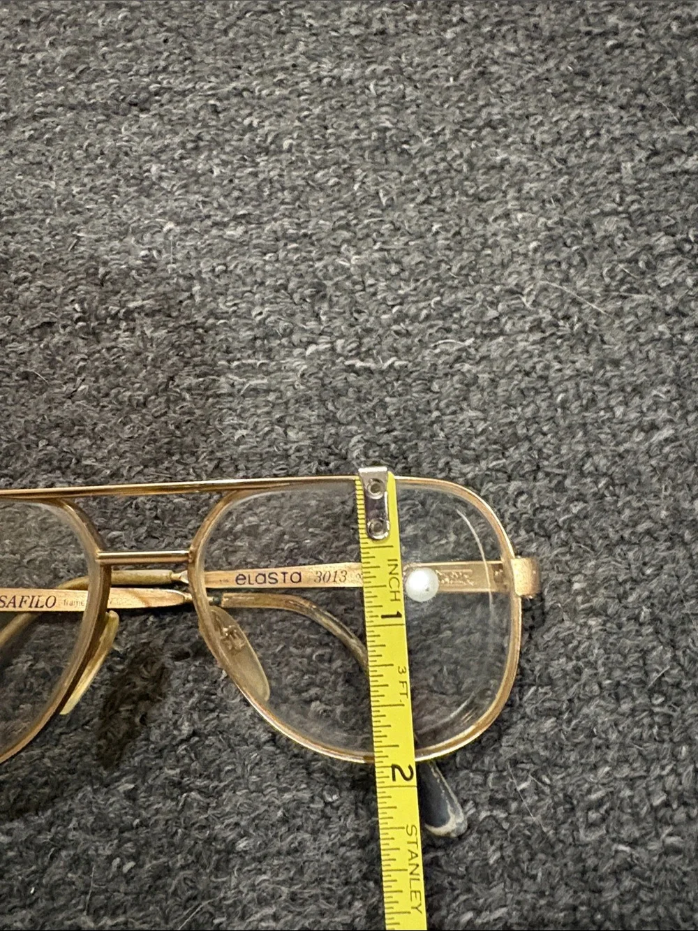 Safilo Elasta 3013 Gold Aviator Eyeglasses Frames Italy Vintage